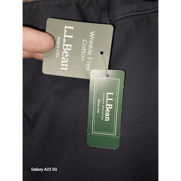 L.L. Bean Classic Fit Wrinkle Free Cotton Chino Navy 10 Regular - Picture 8 of 11